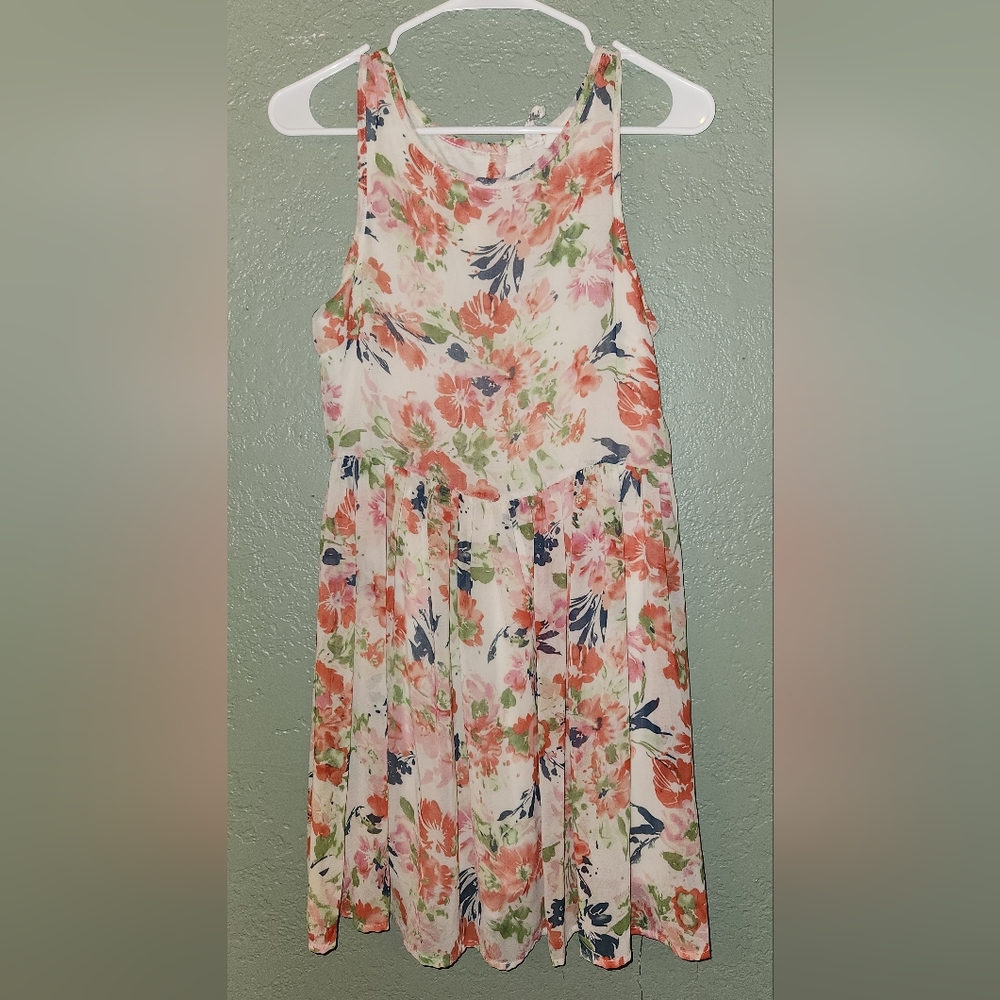 Floral sheer sleeveless dress- Used